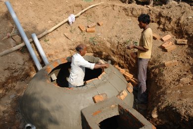Building the bio-gas digester